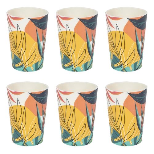 Lot De 6 Gobelets Réutilisables "paradis Exotique" 25cl Multicolore