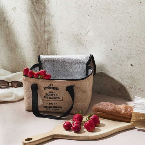 Lunch Bag Fraicheur Isotherme "effet Jute" 16cm Beige