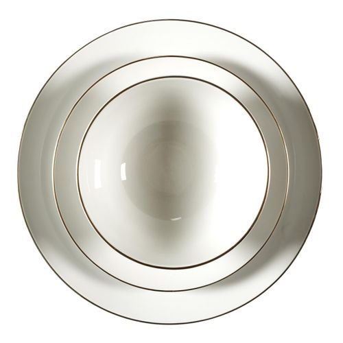 Service De Table En Porcelaine 12 Pièces "erina" 27cm Blanc