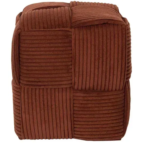 Pouf En Tissu Côtelé Tressé Scott Terracotta