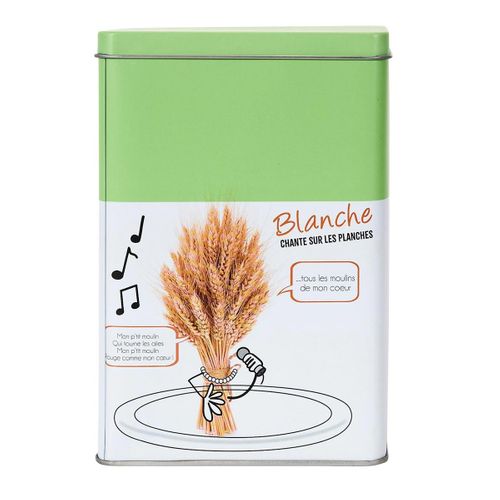 Boîte À Farine En Métal "ludique" 18cm Vert