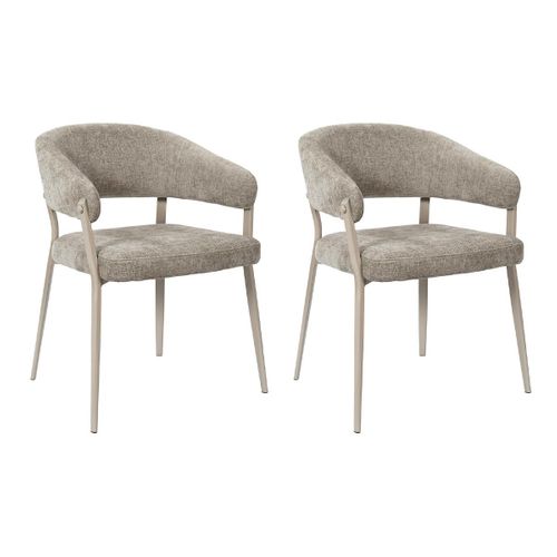 Lot De 2 Fauteuils De Table "emilia" 78cm Taupe
