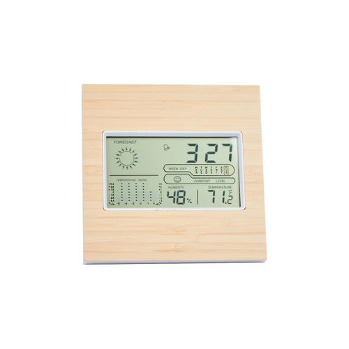 Station Météo Multifonctions "bambou" 13cm Naturel