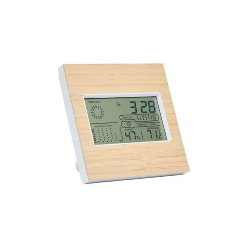 Station Météo Multifonctions "bambou" 13cm Naturel