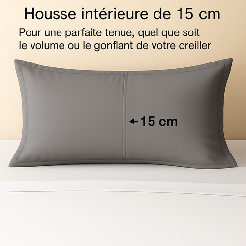 Parure 200/200 Gris Clair - Drap 160/200 + 2 Taies Oreiller 60/60 Cm