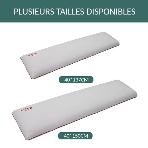 Traversin Grand Luxe 137 X 40 Cm - Mémoire De Forme, Déhoussable