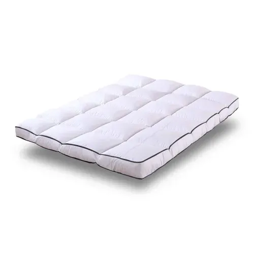 Surmatelas Plumes 160x200 Cm - Epaisseur 8 Cm - 100% Plumes De Canard - Sangles De Maintien