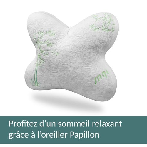 Oreiller Ergonomique Papillon Microfibres 46 X 53 Cm - Ergonomique - Moelleux - Soutien Optimal