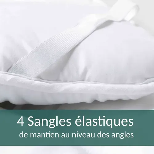 Surmatelas Nuage 180x200 Cm - Protège Matelas Microfibre - Aération Optimisée Et Sangles De Maintien