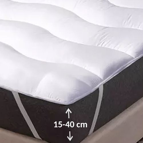 Surmatelas Nuage 160x200 Cm - Protège Matelas Microfibre - Aération Optimisée Et Sangles De Maintien