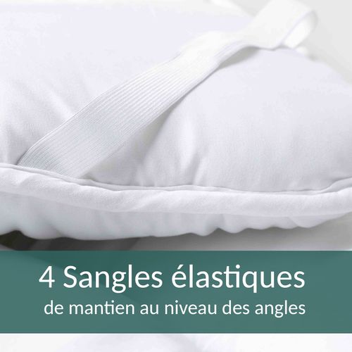 Surmatelas Nuage 140x190 Cm - Protège Matelas Microfibre - Aération Optimisée Et Sangles De Maintien