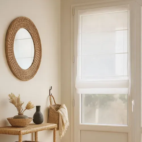 Store Bateau En étamine Blanc - 45x180 Cm - Blanc