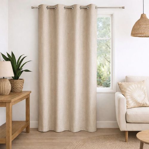 Rideau 100% Occultant - Effet Chiné - 140x260 Cm - Lin