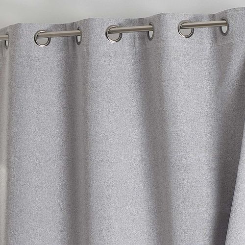 Rideau 100% Occultant Thermique Phonique Chiné - 160x240 Cm - Gris Clair