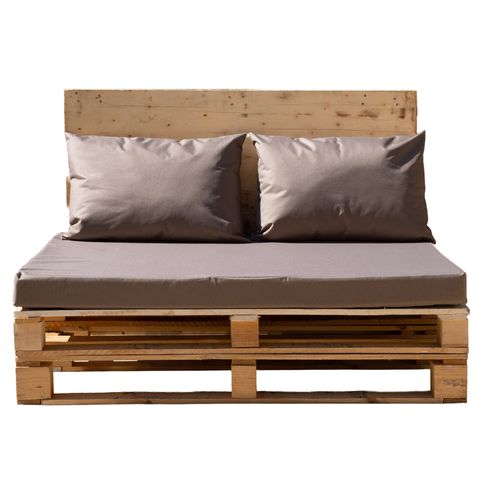 Set De 3 Coussins Palette Extérieur Imperméable Et Déhoussable Minorque - 120x80 Cm - Lin
