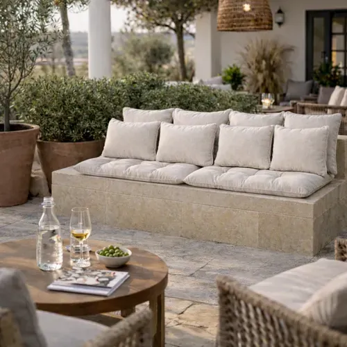 Coussin Extérieur Haute Résistance Déhoussable Ferret - 60x40 Cm - Naturel