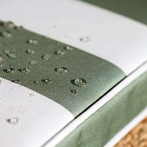 Galette De Chaise Imperméable Déhoussable à Rayures Arcachon - 40x40 Cm - Vert Olive