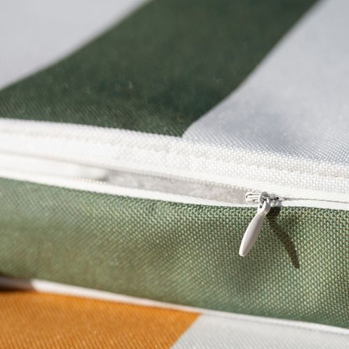 Galette De Chaise Imperméable Déhoussable à Rayures Arcachon - 40x40 Cm - Vert Olive