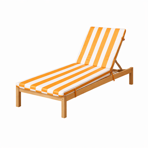 Matelas Bain De Soleil Imperméable Déhoussable à Rayures Arcachon - 60x190 Cm - Jaune