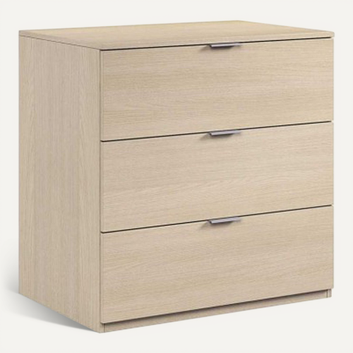 Commode Avec 3 Tiroirs En Chêne - 80 X 77 X 38 Cm