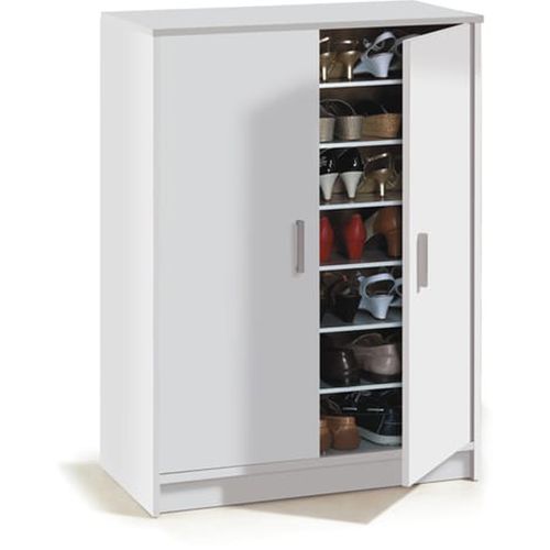 Armoire à Chaussures Avec 2 Portes Coloris Blanc - 101 X 75 X 36 Cm