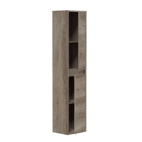 Colonne Salle De Bain Suspendue Avec 2 Portes Coloris Nordik - 140 X 30 X 26 Cm
