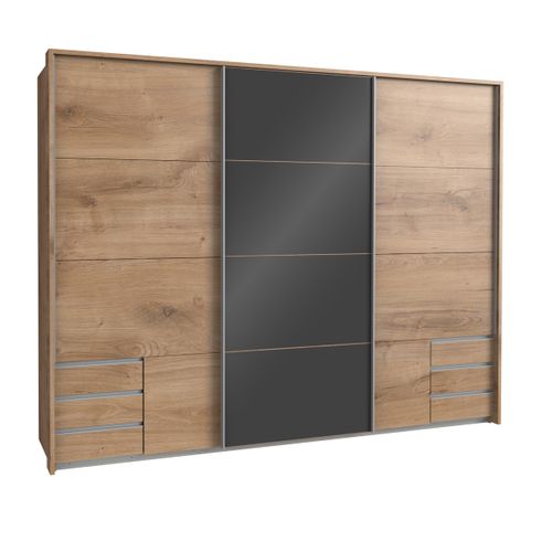 Ensemble Chambre Adulte Complète Imitation Chêne Poutre - 180 X 200 Cm