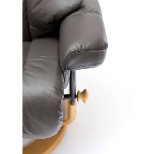 Fauteuil Relax En Cuir Coloris Noir / Naturel - 97 X 110 X 92 Cm -pegane-