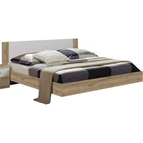 Chambre à coucher Adulte (lit 160x200 Cm + 2 Chevets + Armoire) coloris chêne poutre