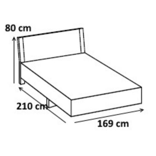 Chambre à coucher Adulte (lit 160x200 Cm + 2 Chevets + Armoire) coloris chêne poutre