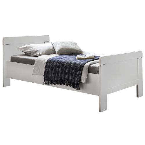 Chambre à Coucher Complète Enfant (lit 90x200 Cm + Chevet + Armoire) Coloris Blanc