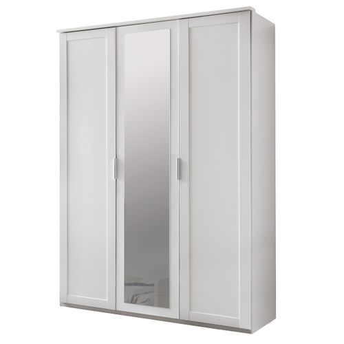 Chambre à Coucher Complète Enfant (lit 90x200 Cm + Chevet + Armoire) Coloris Blanc