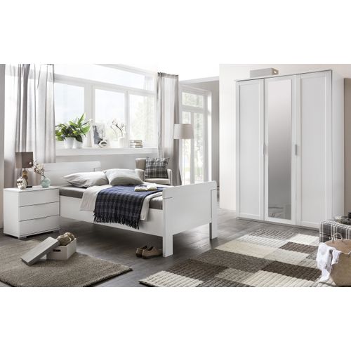 Chambre à Coucher Complète Enfant (lit 90x200 Cm + Chevet + Armoire) Coloris Blanc