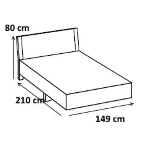 Lit Adulte Double + 2 Chevets Coloris Imitation Chêne Poutre/blanc - L. 149 X P. 210 X H. 80 Cm