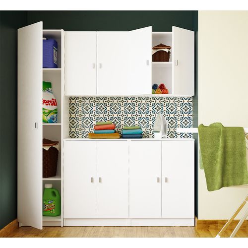 Meuble Bas Polyvalent Coloris Blanc - Hauteur 80 X Longueur 60 X Profondeur 34 Cm