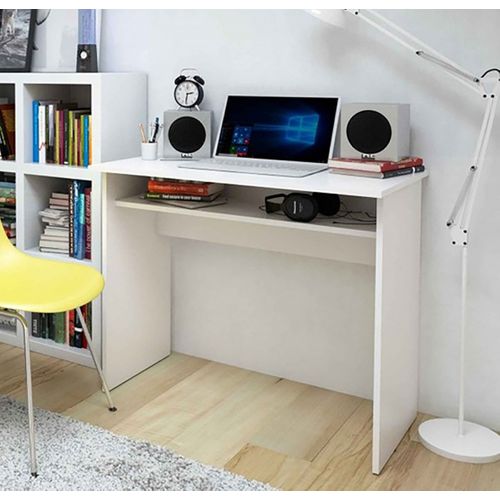 Bureau Design Coloris Blanc - Hauteur 74 X Longueur 90 X Profondeur 50 Cm