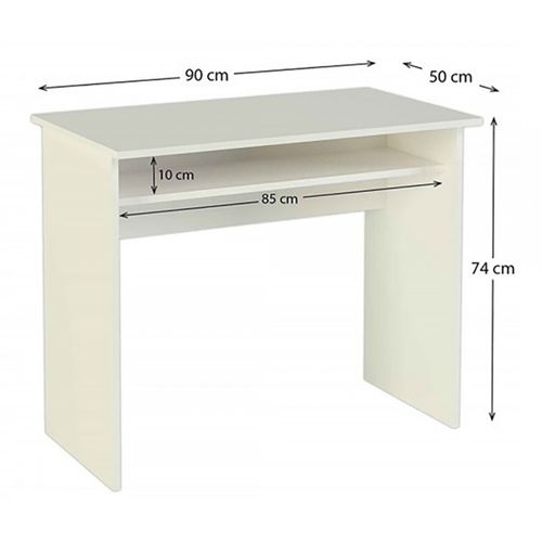 Bureau Design Coloris Blanc - Hauteur 74 X Longueur 90 X Profondeur 50 Cm