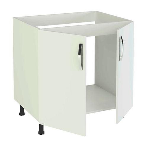 Meuble Bas De Cuisine Pour Evier 2 Portes Coloris Blanc