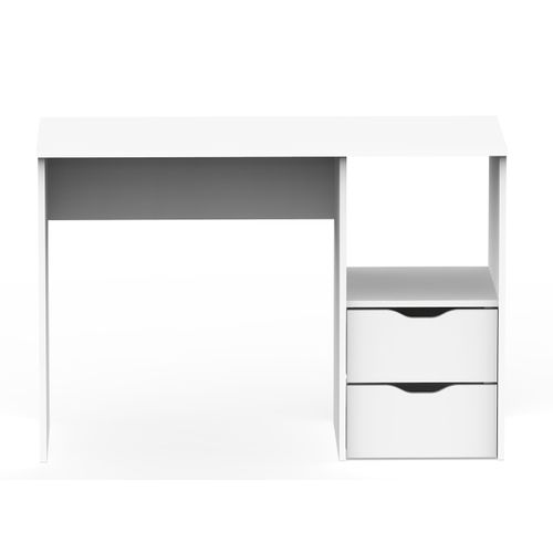Bureau 2 Tiroirs Coloris Blanc - H. 76 X L. 115 X P. 50 Cm