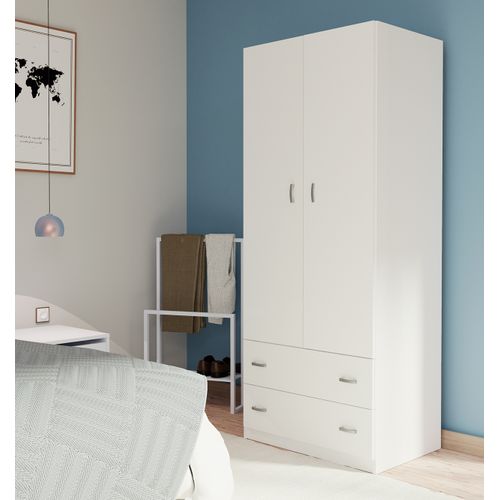 Armoire Placard / Meuble De Rangement Coloris Blanc Brillant - H. 180 X L. 74 X P. 50 Cm