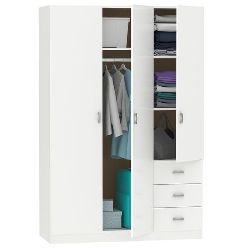 Armoire Placard / Meuble De Rangement Coloris Blanc - H. 180 X L. 120 X P. 50 Cm