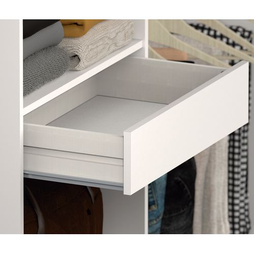 Armoire Dressing Coloris Blanc - H. 200 X L. 200 X P. 50 Cm