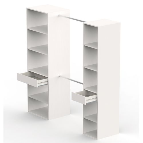 Armoire Dressing Coloris Blanc - H. 200 X L. 200 X P. 50 Cm