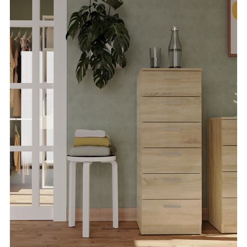 Chiffonnier Meuble De Rangement Coloris Cambrian - H. 110 X L. 40 X P. 40 Cm