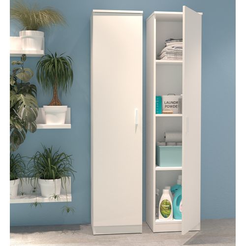 Armoire / Meuble De Rangement Coloris Blanc - H. 180 X L. 40 X P. 35 Cm
