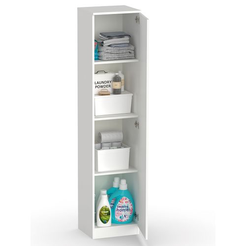 Armoire / Meuble De Rangement Coloris Blanc - H. 180 X L. 40 X P. 35 Cm