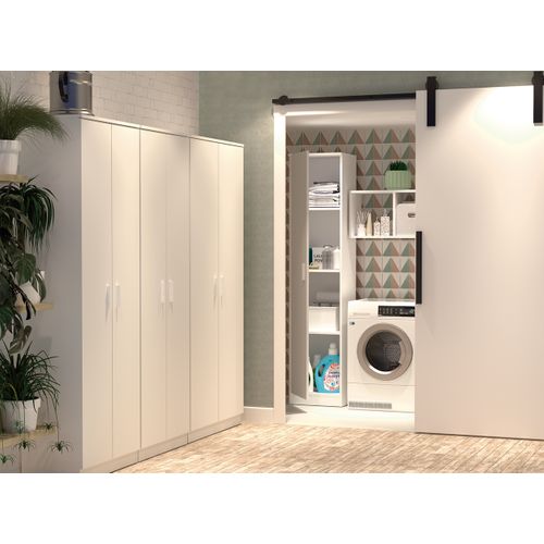 Armoire / Meuble De Rangement Coloris Blanc - H. 180 X L. 40 X P. 35 Cm