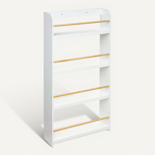 Bibliothèque Enfant 4 Étagères Coloris Blanc - L. 55 X P. 15 X H. 118 Cm