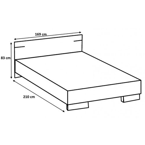 Chambre à coucher Adulte (lit 160x200 Cm + 2 Chevets + Armoire) imitation chêne poutre