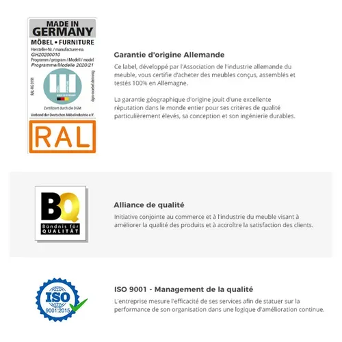 Chambre à coucher Adulte (lit 160x200 Cm + 2 Chevets + Armoire) imitation chêne poutre